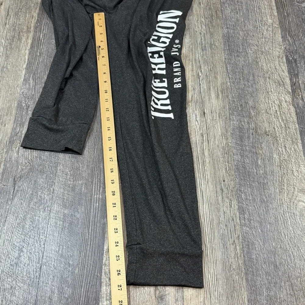 True Religion Loungewear‎ Jogger Pajama Pants Small Gray Logo Lighweight Stretch
